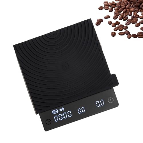 Black Mirror Mini TIMEMORE, Espresso-Waage mit Durchflussfunktions, tragbare Kaffeewaage, 2 kg/0,1 g, Silikon-Schutzpad, Schwarz von TIMEMORE