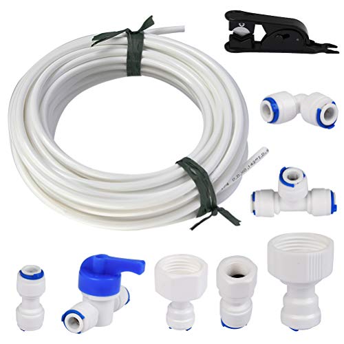 TIMESETL 15m Wasserzulaufleitung Universal Anschluss-Set für Kühlschrank Side by Side. Kühlschrankschlauch, Wasserschlauch Schlauchverbinder(1/4",1/2",3/4") von TIMESETL