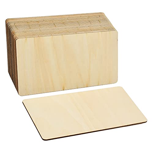 TIMESETL 20Stück Bastelholzplatte Sperrholz Platten, Blank Holzplatten zum Basteln, 10 x 20 x 0,3cm Linde Holzplatten Unbearbeitetes Holz für DIY Handwerk Malen Modellieren Modellbau von TIMESETL