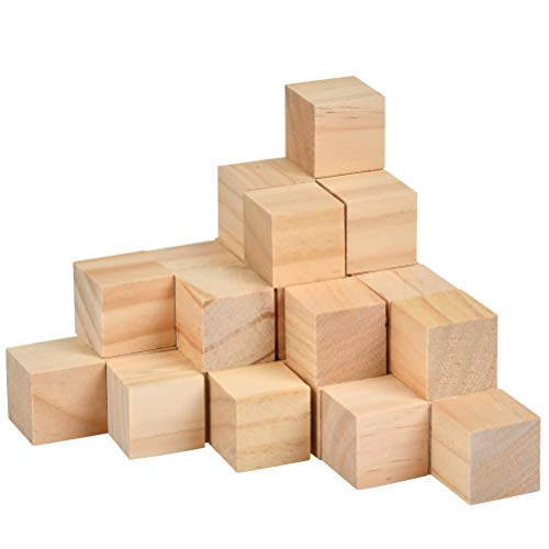 TIMESETL 30Stück Holzwürfel 3x3cm Bastelwürfel, Natürlich Unfertige Holzblöcke - Holzwürfel Blanko Deko Holz Basteln Holz Quadrat Würfel zum Basteln Bemalen DIY Handwerk Dekoration von TIMESETL