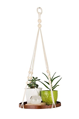TIMEYARD Macrame Plant Hanger - Indoor Hanging Planter Shelf - Decorative Flower Pot Holder - Boho Bohemian Home Decor, in Box, for Succulents, Cacti, Herbs, Small Plants von TIMEYARD