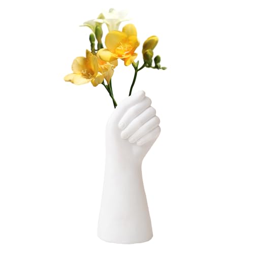 TIMIFUN Blumenvase, Kunstharzvase in Handform, kleine Blumenvase in Armform aus Keramik mit menschlichem Körper, für die Dekoration im Home Office von TIMIFUN