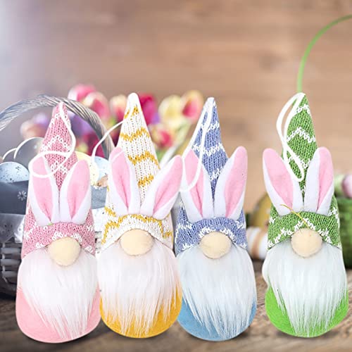 4 Stück Ostern Wichtel Osterdekoration Ostern Deko Hasen Ohren Puppen Zwerge Dekorationen Ostern Plüschpuppe Hase Puppe Deko Festliche Geschenke Ostern Hase Deko Wichtel Dolls Zuhausedekoration von TIMIYUYU