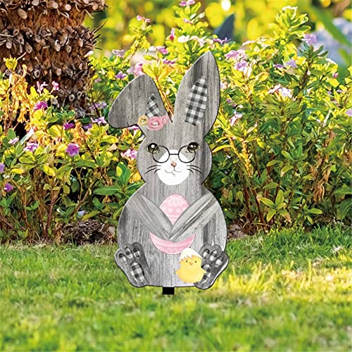 Acryl Gartenstecker Gartendeko Osterhase Stecker Ostern Acryl Ostern Kaninchen Statue Ornament Frühling Ostern Deko Gartendeko Figuren Osterdeko Gartenfigur für Rasen Garten Hinterhöfe (A, One Size) von TIMIYUYU