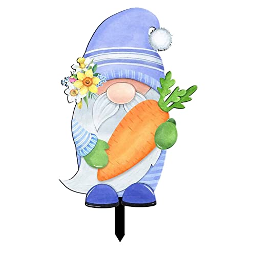Gartenstecker Gartendeko Osterdeko Ostern Frühlingsdeko Acryl Osterei Zwerg Kaninchen Gartendeko Ostern Frühling Stecker Garten Dekoration Ostern Gartenstecker Deko Ostergeschenk (g-Blue, One Size) von TIMIYUYU