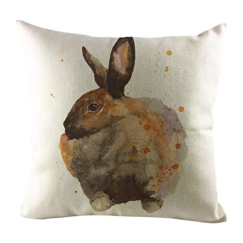 Kissenbezug Ostern Osterdeko Ostereier Häschen Kissenhülle Kissenbezug Dekokissen Cases Ostern Deko Sofa Kissen 45x45cm, Dekorative Kissenhülle für Zierkissenhülle Schlafzimmer Sofa (D-H, 1pc) von TIMIYUYU