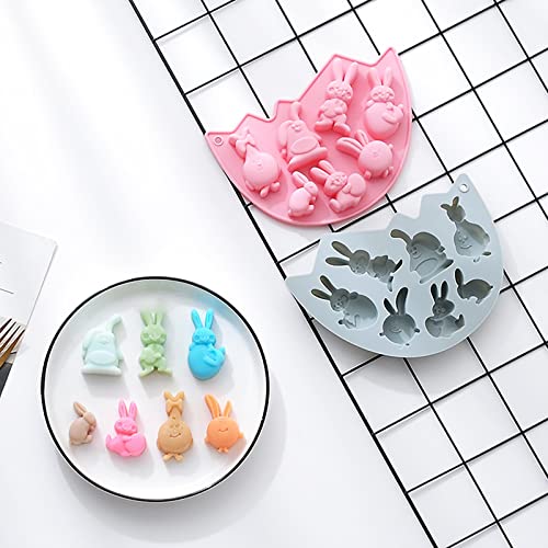 Osterhase Silikonform, Ostern Silikonform Hase Form Kuchen Dekorieren Form Hasenform Backform 3D Backform Ostern Silikon Ostern Geschenke Kinder DIY Kuchen Süßigkeiten Backformen (Pink, One Size) von TIMIYUYU