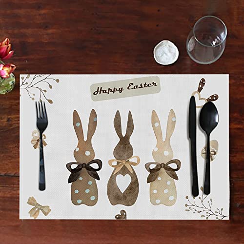 Platzset Tischset Ostern Tischdeko mit Ostern-Motiv, Ostern Tischdecke Häschen Ostereier Tischmatten Kaninchen Tischsets Ostern Dekorative Tischsets Osterhasen Platzdeckchen for (Coffee, One Size) von TIMIYUYU