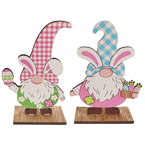 TIMIYUYU Ostern Zwerge Ostern Tischdekoration Hasen Ohren Osterdeko Kinder Ostern Festliche Geschenk, Osterhase Zwerge Deko Wohnzimmer Desktop Osterdekoration Deko Aufsteller für Ostern (B, One Size) von TIMIYUYU