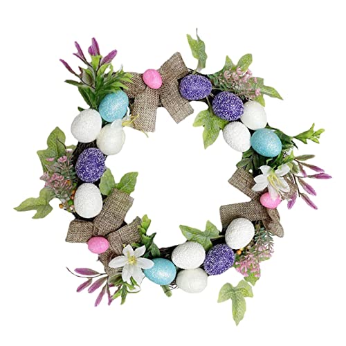 Türkranz Osterkranz Osterdeko Ostern Häschenkranz Haustür Kranz Türkranz mit Ostereier Osterhase Blumen Kränze Girlande Frühling Tür Deko Ostern Kränze Ostertür Dekorationen Ostern (C-Green, One Size) von TIMIYUYU