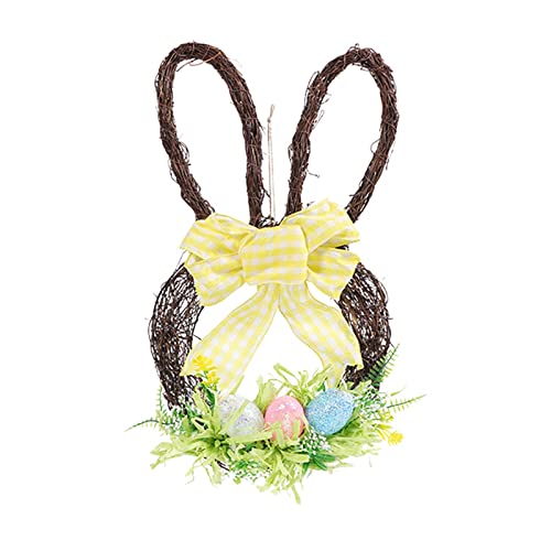 Türkranz Osterkranz Osterdeko Ostern Häschenkranz Haustür Kranz Türkranz mit Ostereier Osterhase Blumen Kränze Girlande Frühling Tür Deko Ostern Kränze Ostertür Dekorationen Ostern (z5-A, One Size) von TIMIYUYU