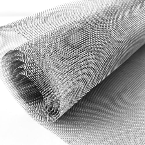 TINA Drahtgitter Feinmaschig 1mm Maschenweite 40cm x 2m, Maschendraht Metallgitter 304 Edelstahl Metall Gitter, Filtersieb Wühlmausgitter Fliegengitter Metallgitter für Garten Mäuse Insekten (20 Mesh) von TINA