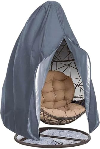 190 X 115 Cm Hängesessel-Abdeckung Mit Reißverschluss – Strapazierfähige Eierschaukel-Kokon-Stuhl-Abdeckung, Wasserdicht, Winddicht, Langlebig, Strapazierfähig, Schutz For Gartenmöbel Im Freien(Grau,1 von TINBOSE