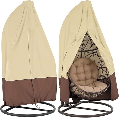 TINBOSE Abdeckung for Hängesessel Auf Der Terrasse – wasserdichte, Strapazierfähige Abdeckung for Gartenmöbel Aus Rattangeflecht for Den Außenbereich, 231 X 200 cm(Khaki,231x200cm) von TINBOSE