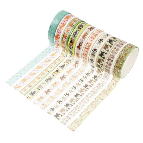 TINEASUR 10 Rollen Teiliges Skinny Gold Folien Washi Tape Set Dekoratives Scrapbook Klebeband mit Traditionellem Papier Weich und Vielseitig für Kalender Geschenke DIY Bastelprojekte und von TINEASUR