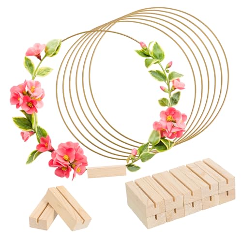TINEASUR 10 Stück Teiliges Metallring-dekoring Holzsockel Stabile Macrame Ringe für Tischdeko Wandkunst Boho Stil Vielseitig Einsetzbar Minimalistisches Design TINEASUR 10 Stück Teiliges Metallring-dekoring Holzsockel Stabile Macrame Ringe für Tischdeko Wandkunst Boho Stil Vielseitig Einsetzbar Minimalistisches Design von TINEASUR