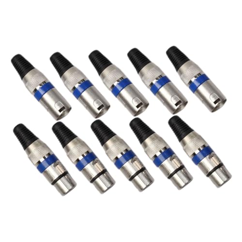 TINEASUR 10 Stück Xlr Pin Audio Adapter Male Female Stereo Mikrofonsignal Stecker Robuster Kompakter Audio Line Converter für Stabile Klangübertragung bei und Studioanwendungen von TINEASUR
