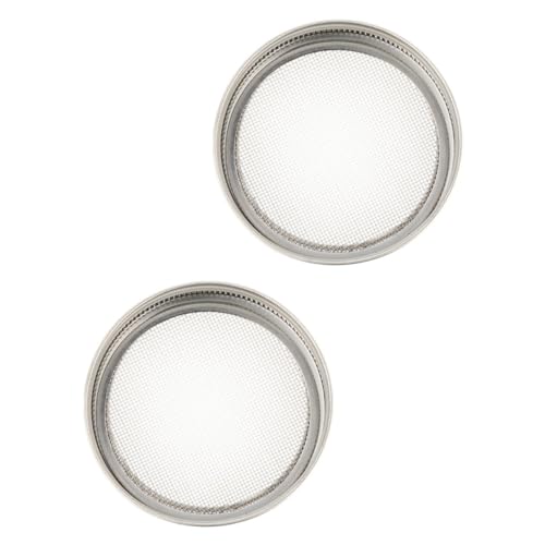 TINEASUR 2 Stück Sprouting Deckel Set für Einmachgläser Sprossenglas Siebdeckel Rostfrei zum und Abseihen von Flüssigkeiten von TINEASUR