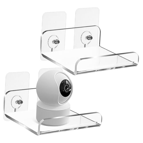TINEASUR 2 Stück U Förmige Transparente Wandregale Schwebende Regale aus Bohrfreie Montage für Badezimmer Wohnzimmer und Kleine Räume für Kosmetik und Schmuck von TINEASUR