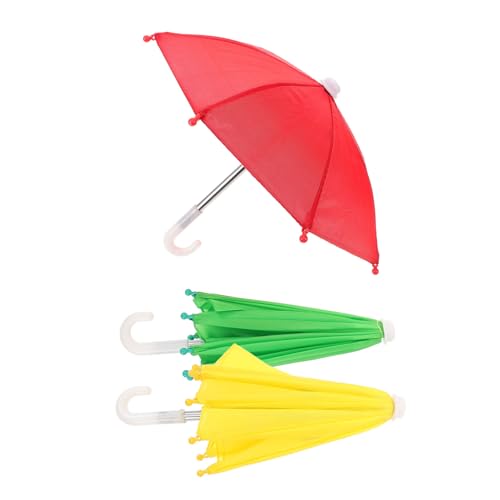 TINEASUR Miniatur Puppenschirm Satz – 3 Stücke Realistische Kleiner Regenschirme für Puppenhäuser Puppen Spielzeug Zubehör Stilvolles Miniaturmöbel für Rollenspiele Geeignet für Tiny Houses von TINEASUR