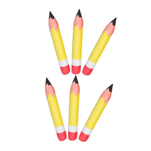 TINEASUR 6 Stück Aufblasbare PVC Bleistifte Jumbo Buntstift Deko für Klassenzimmer Leicht Langlebig als Schulanfang Wand und Tafeldeko Auffällige Party Requisite von TINEASUR