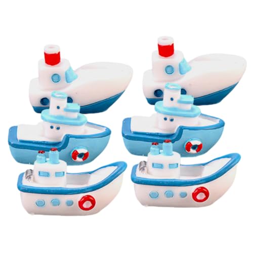 TINEASUR 6st Yacht-Ornamente Basteln Bastelset Miniaturboote Im Strandstil Miniatur-strandboote Miniatur-Boot- Miniatur-bootsfigur Miniatur-bootsmodell Miniatur-landschaftsbauboot Harz von TINEASUR