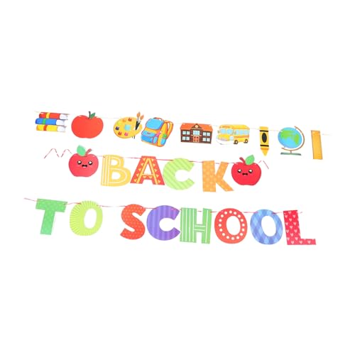 TINEASUR Back To School Saison Banner Buntes Papier Wandbanner mit Äpfeln Bleistift Buch und Bus Motiven Leicht zu Hängen für Klassenzimmer und Schulanfangsfeiern TINEASUR Back To School Saison Banner Buntes Papier Wandbanner mit Äpfeln Bleistift Buch und Bus Motiven Leicht zu Hängen für Klassenzimmer und Schulanfangsfeiern von TINEASUR