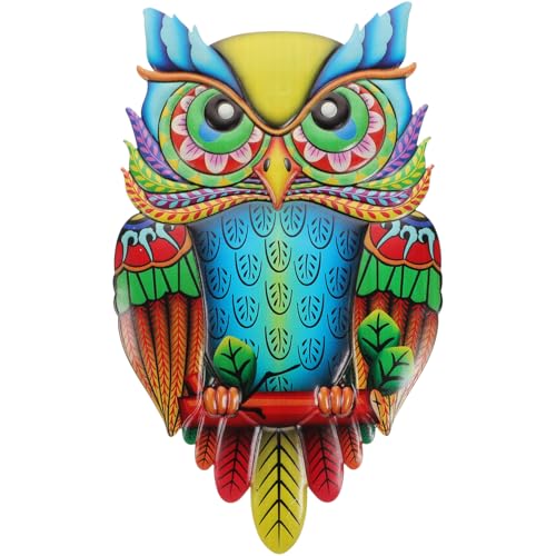 Bunte Metall-Eule Wanddekoration - 3D Eulen Skulptur Für Wohnzimmer Und Garten Handgefertigte Eisen Wandkunst Bunte Metall-Eule Wanddekoration - 3D Eulen Skulptur Für Wohnzimmer Und Garten Handgefertigte Eisen Wandkunst von TINEASUR