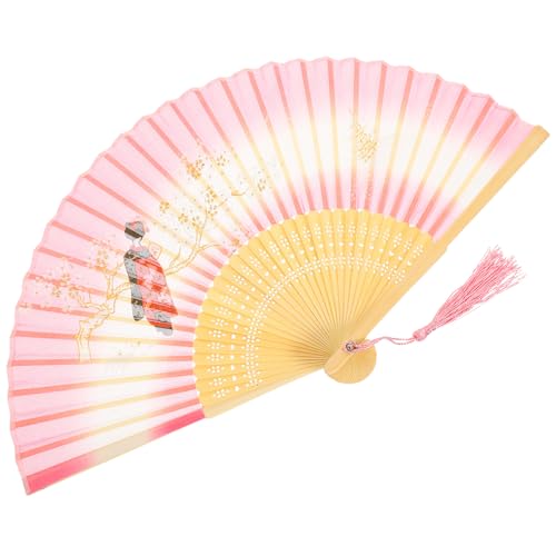 TINEASUR Eleganter Faltbarer Holz Handfächer mit Quaste Antikes Design Leicht und Kompakt Vielseitig für Tanz Party und Sommerkühlung Stilvolles Chinesisches Dekorationsaccessoire von TINEASUR