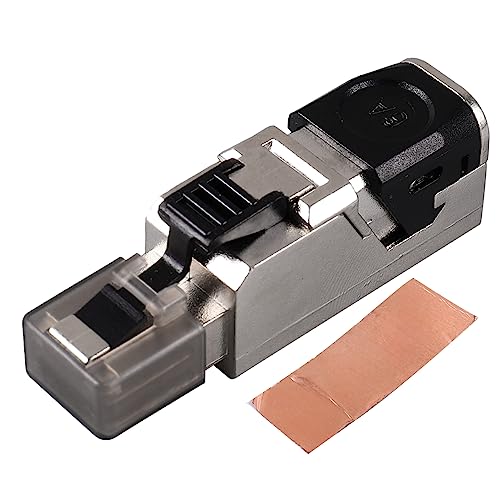 TINEASUR Ethernet Connector Pass Through Cat Modulstecker Werkzeugsfreies Design für Gigabit Goldbeschichtet Kompatibel mit Pc Laptop und Router Zuverlässige Netzwerkverbindung von TINEASUR