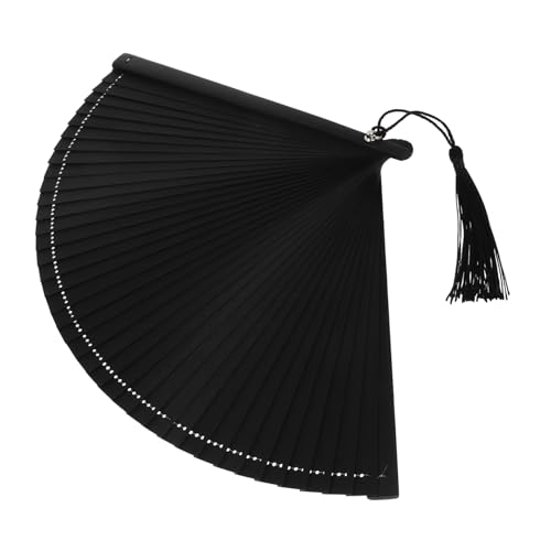 TINEASUR Faltbarer Handfächer mit Quaste Vintage Stil inklusive Stofftasche Tragbarer Handventilator für Tanz Bühne Dekoration und Alltag von TINEASUR
