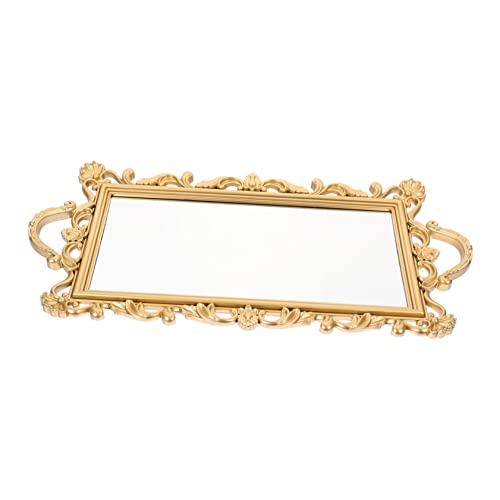 TINEASUR Entzückende Spiegel Tablett Foto Prop Gold Spiegel Schmuck Hochzeit von TINEASUR