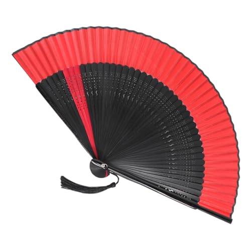 TINEASUR Handfächer Faltbar aus Stabilem Holz und Chinesischer Vintage-stil Leichter Tragbarer Handventilator für Tanz Party Hochzeit und Dekoration Eleganter Fächer mit Klarem Muster von TINEASUR