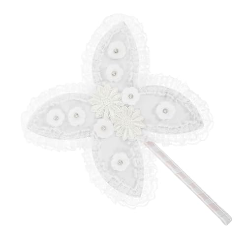 TINEASUR Hochwertiger Handgefertigter Brautfächer mit Spitzenblumenmuster Schmetterlingsförmiger Dekorativer Handventilator für Hochzeiten Partys und Sommerliche Festlichkeiten TINEASUR Hochwertiger Handgefertigter Brautfächer mit Spitzenblumenmuster Schmetterlingsförmiger Dekorativer Handventilator für Hochzeiten Partys und Sommerliche Festlichkeiten von TINEASUR