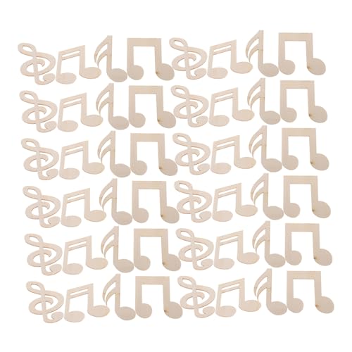 TINEASUR Holz-musiknoten zum Bemalen Unfertige Holzformen für DIY Vergnügen Sichere Holzscheiben für Kreative Kunstprojekte Musikthemen-dekoration Graffiti von TINEASUR