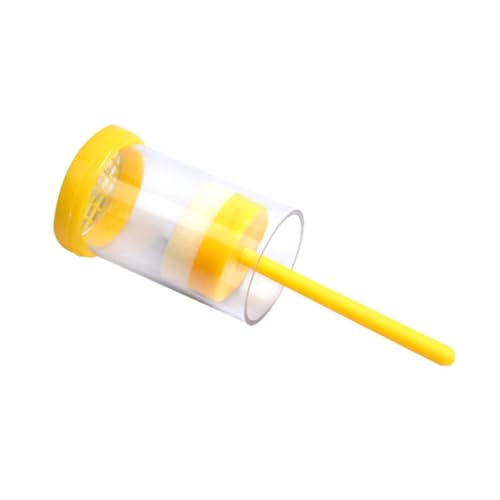 TINEASUR Imker Werkzeug Bienen Königin Markierflasche mit Langem Kolben Kunststoff Gelb Bienenzucht Zubehör Einfach zu Bedienen zum Präzisen Kennzeichnen der Bienenkönigin von TINEASUR