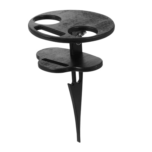 TINEASUR Klappbarer Outdoor Weintisch mit Doppelter Ablage Praktischer Strandtisch für Getränke und Snacks Kompakter Faltbarer Picknick Party Tisch für Terrasse und Garten von TINEASUR