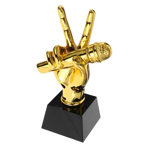 TINEASUR Resin Mikrofon Award Trophäe für Musikliebhaber und Moderatoren Kreative Gesangs Wettbewerbs Trophäe aus Harz Einzigartiges Mikrofon Kunstwerk für Feierlichkeiten und Karaoke von TINEASUR