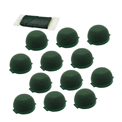 TINEASUR Blumenhalter Für Weinflaschen Runder Grüner Schaumstoffblock Für Blumenarrangements Blumenschaumstoffhalter Für Frische Und Künstliche Blumen Hochzeits-Party-Dekoration von TINEASUR