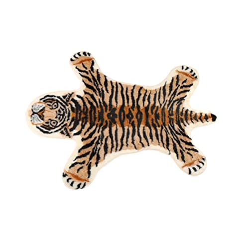 TINEASUR Tiger Muster Bodenmatte rutschfeste Fußmatte für Waschbar Wiederverwendbar Dekorative Tiermatte für Wohnzimmer Schlafzimmer Badezimmer von TINEASUR
