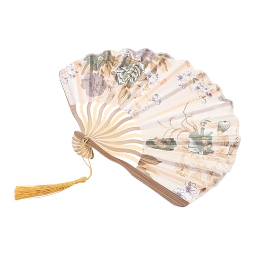 TINEASUR Vintage Chinesischer Faltbarer Handventilator mit Blumenmuster Traditioneller Tanzfächer für Damen Handlicher Tragbarer Dekorations und Bühnenprop von TINEASUR