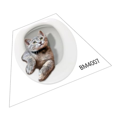 TINEASUR Entzückender 3d-aufkleber Mit Katzenmotiv Für Toilettendeckel Badezimmer 25 X 30 Cm von TINEASUR