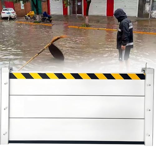 Mobile Hochwasserschutz Barriere Tür,Aluminiumlegierung Hochwasserschutz Barriere auf Türen,Hochwasserschutz Wasserabweiser für Garage/Basement/Haustür/Auffahrt(H 80cm(2.6ft),L 440cm(14.5ft)) von TINGBBAO