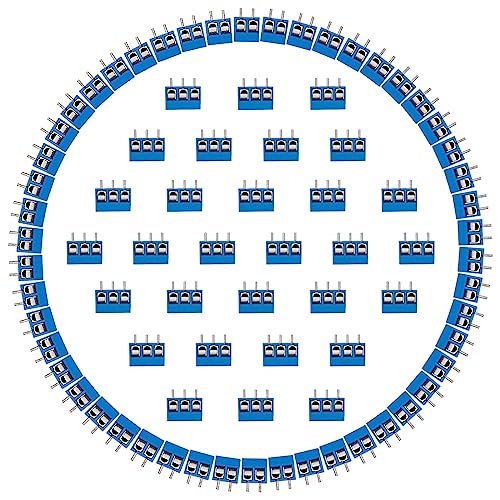 Leiterplatten Schraubklemmen Steckverbinder PCB Mount Screw Terminal Block 5 mm Neigung 50 * 2 Pin 30 * 3 Pin 300V 10A Blau von TINGJS
