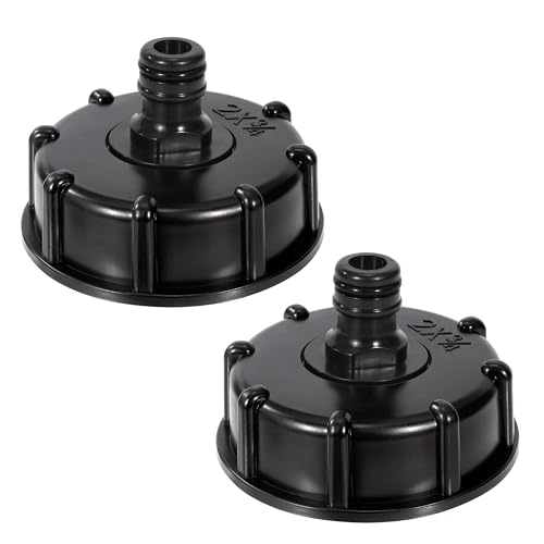 TINGJS IBC Adapter Kappe IBC Auslaufhahn für den Anschluss von Gartenschläuchen Wassertanks Regenwassertanks S60X6 2 Stück von TINGJS
