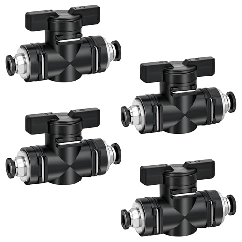 TINGJS Pneumatik Steckverbinder Gerade 4 mm Pneumatischer Kugelhahn mit Absperrhahn für Schnellen Anschluss von Luftleitungen 4 Stück TINGJS Pneumatik Steckverbinder Gerade 4 mm Pneumatischer Kugelhahn mit Absperrhahn für Schnellen Anschluss von Luftleitungen 4 Stück von TINGJS