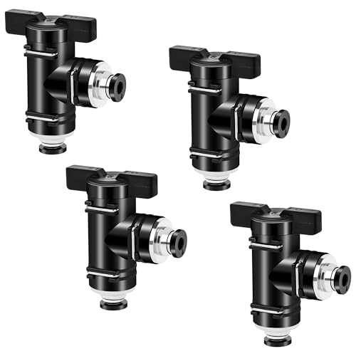 TINGJS Pneumatik Steckverbinder Rechtwinklige 4 mm Pneumatischer Kugelhahn mit Absperrhahn für Schnellen Anschluss von Luftleitungen 4 Stück TINGJS Pneumatik Steckverbinder Rechtwinklige 4 mm Pneumatischer Kugelhahn mit Absperrhahn für Schnellen Anschluss von Luftleitungen 4 Stück von TINGJS