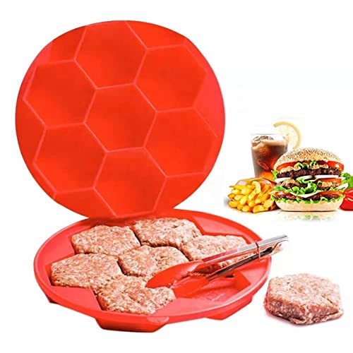 TINGJUNN 7-in-1-Burger-Patty-Silikonform, Burger-Patty-Presse, Formen und Einfrieren, mit Antihaftbeschichtung gefüllte Burger-Formen zur Herstellung von Patties zum Einfrieren, Grillen und Kochen. von TINGJUNN