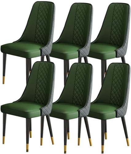 TINGMIAN Beistellstühle Wohnzimmer 6er-Set Küchen Esszimmerstuhl Moderner Weich Gepolsterter Sitz Nappaleder mit Hoher Rückenlehne, Stabile Metallbeine for Büro, Lounge, Esszimmer, Küche(Black+dark Gr TINGMIAN Beistellstühle Wohnzimmer 6er-Set Küchen Esszimmerstuhl Moderner Weich Gepolsterter Sitz Nappaleder mit Hoher Rückenlehne, Stabile Metallbeine for Büro, Lounge, Esszimmer, Küche(Black+dark Gr von TINGMIAN