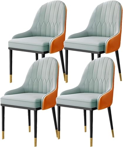 TINGMIAN Esszimmerstühle 4er-Set Moderne Küchen- Und Wohnzimmerstühle PU-Leder Hohe Rückenlehne Weicher Sitz Beistellstuhl Mit Metallbeinen, Wasserdicht(A4) von TINGMIAN